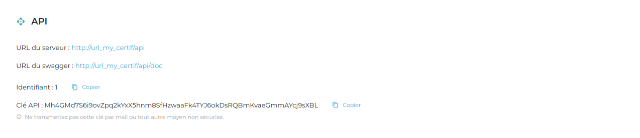 Bloc API en mode édition